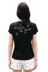 MEDM X YUY Yu Big Face Print Women Slim Fit Crew Neck T-Shirt
