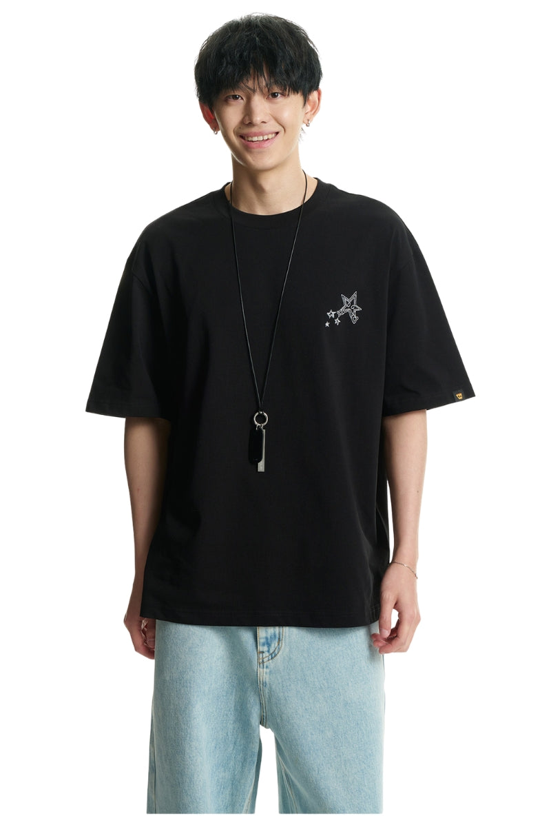 DangerousPeople DSP｜Dashed Horse Print 3D Embroidery Sorona Short‑Sleeve T‑Shirt