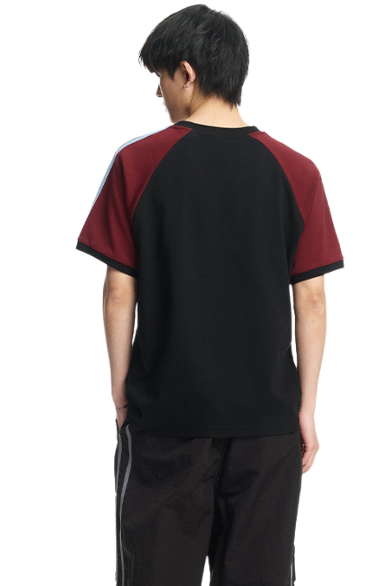 Dangerouspeople DSP Retro Panel Color‑Block Raglan Couple Tee