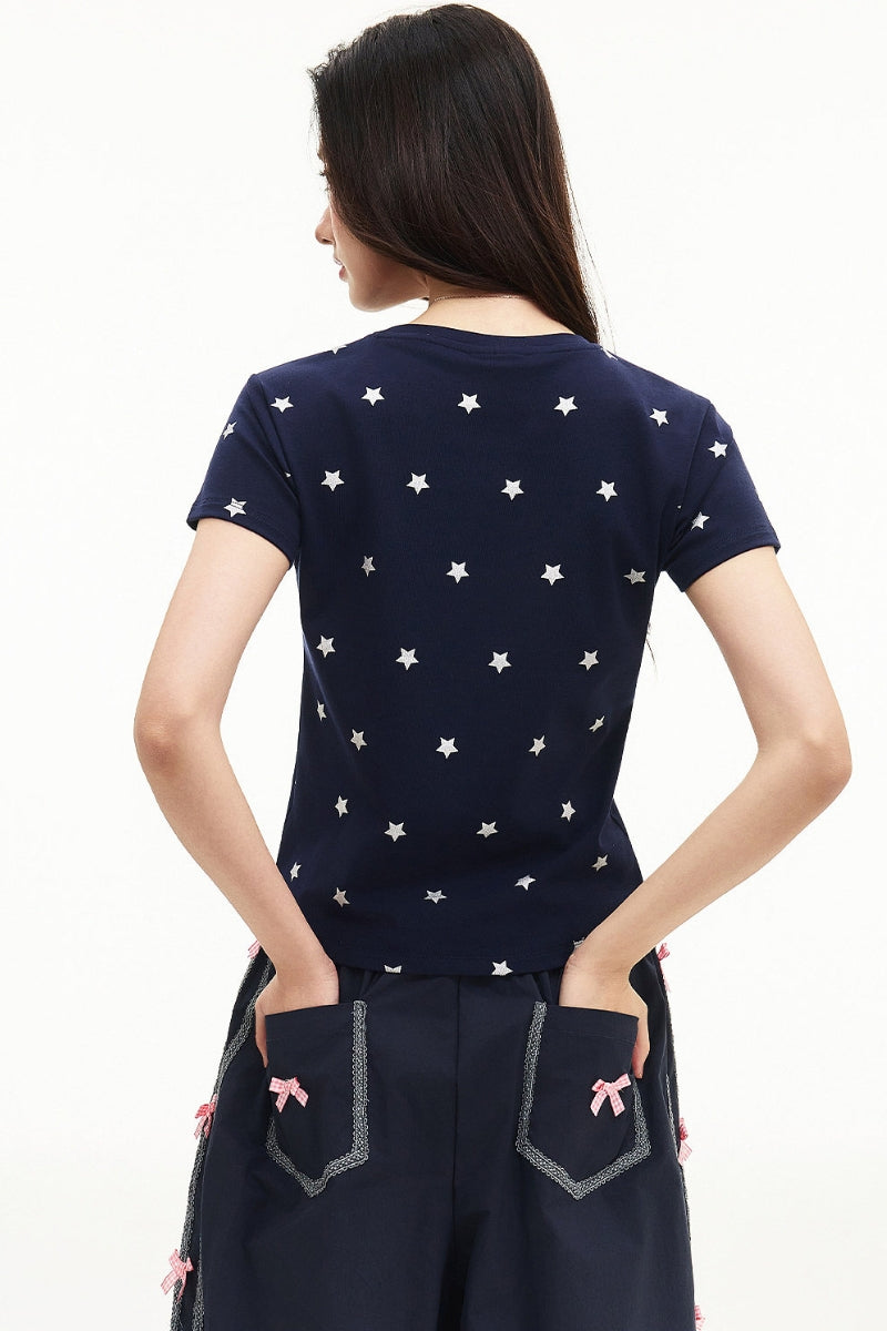MEDM Graffiti Star Print Raglan Tee