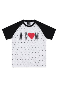 MEDM All Over Star Heart Print Couple Tee