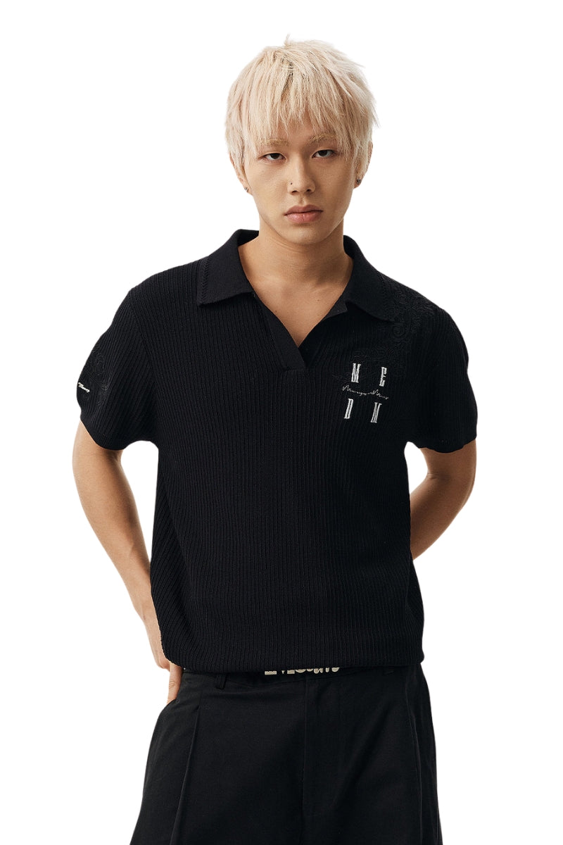 MEDM Vine Embroidered Vintage Casual Tee