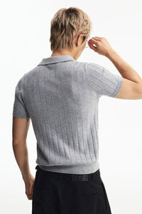 MEDM Quiet Luxury Knit Relaxed Unisex Short Sleeve Polo Shirt