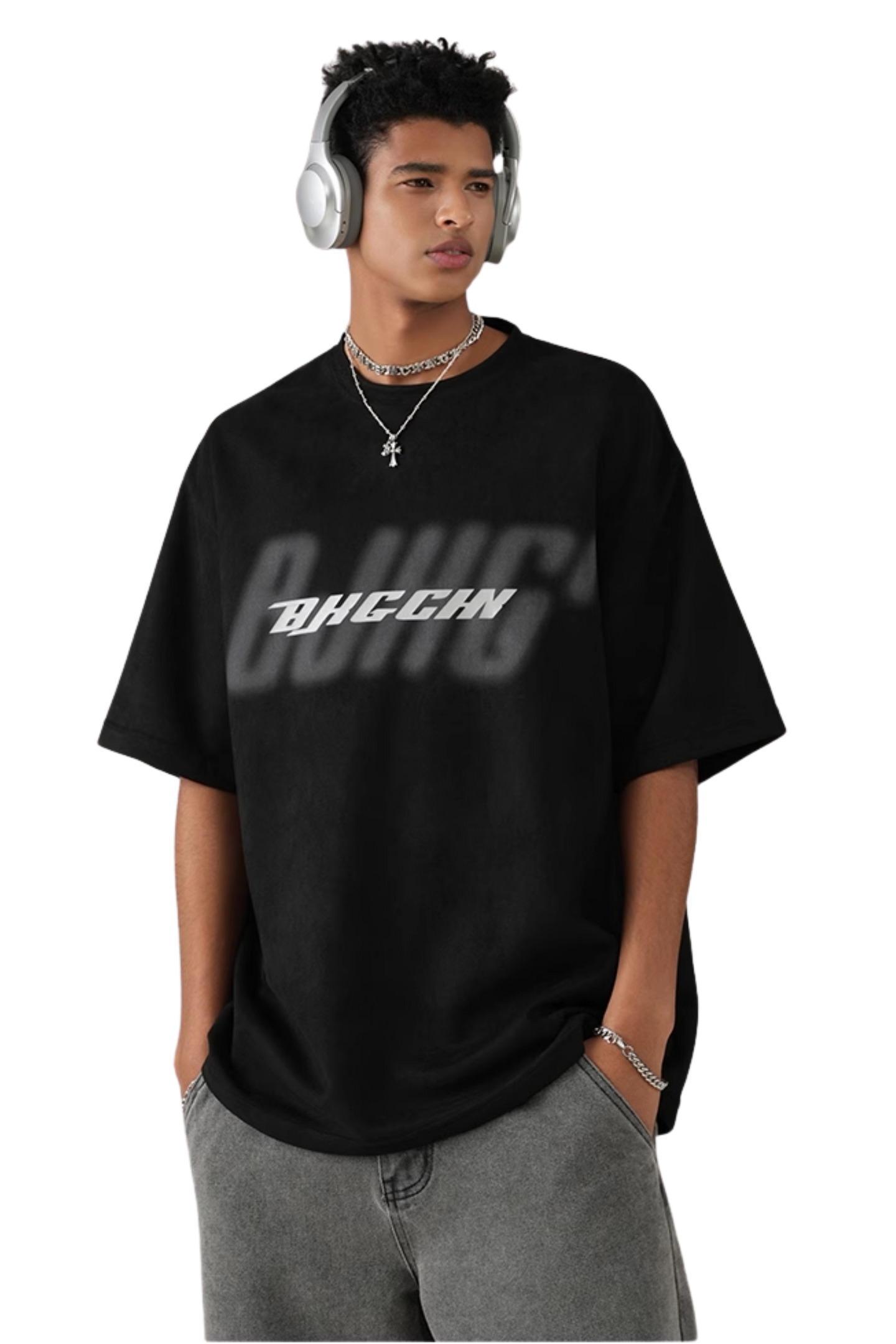 BJHG 3M Reflective Double Print Suede Tee