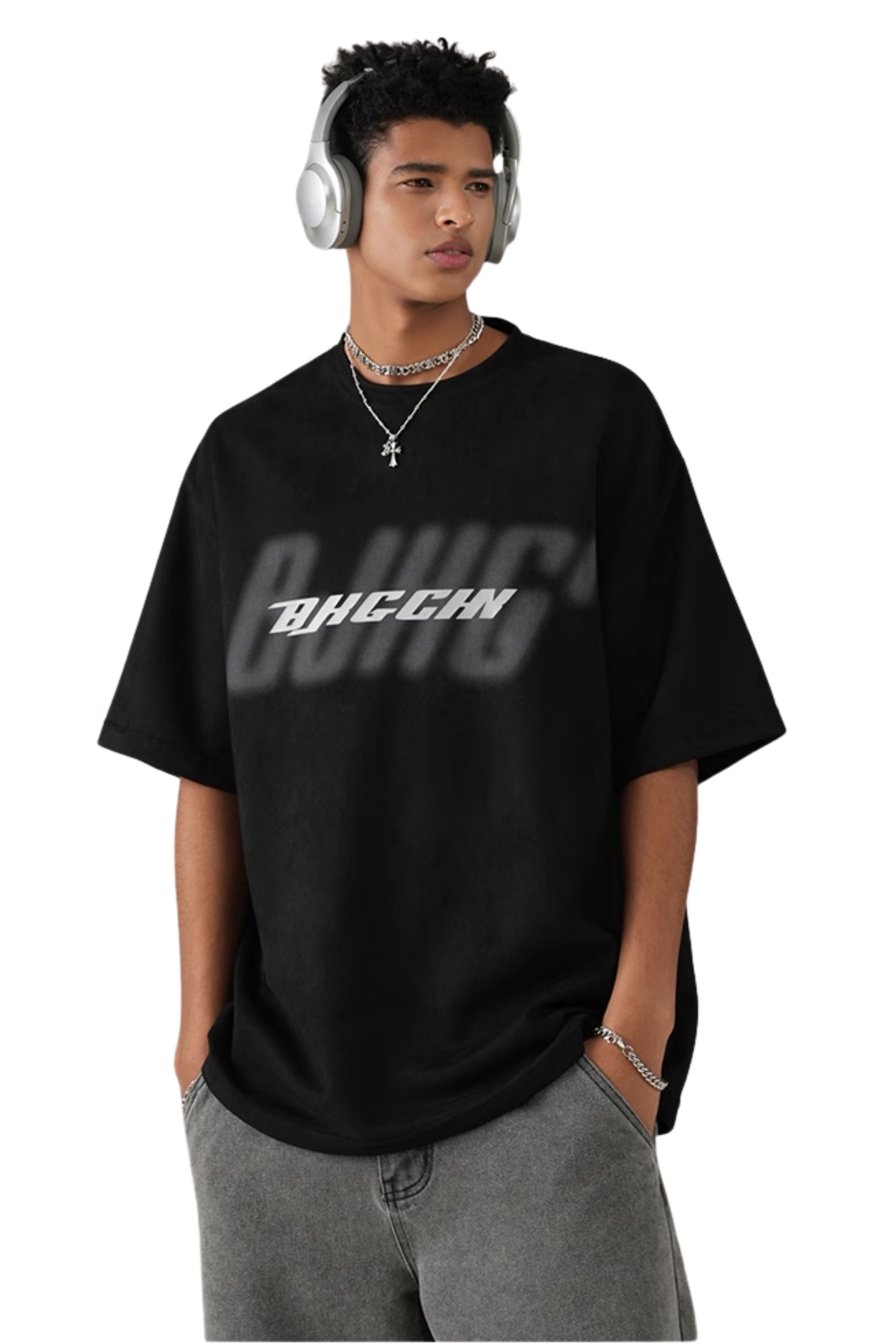 BJHG 3M Reflective Double Print Suede Tee
