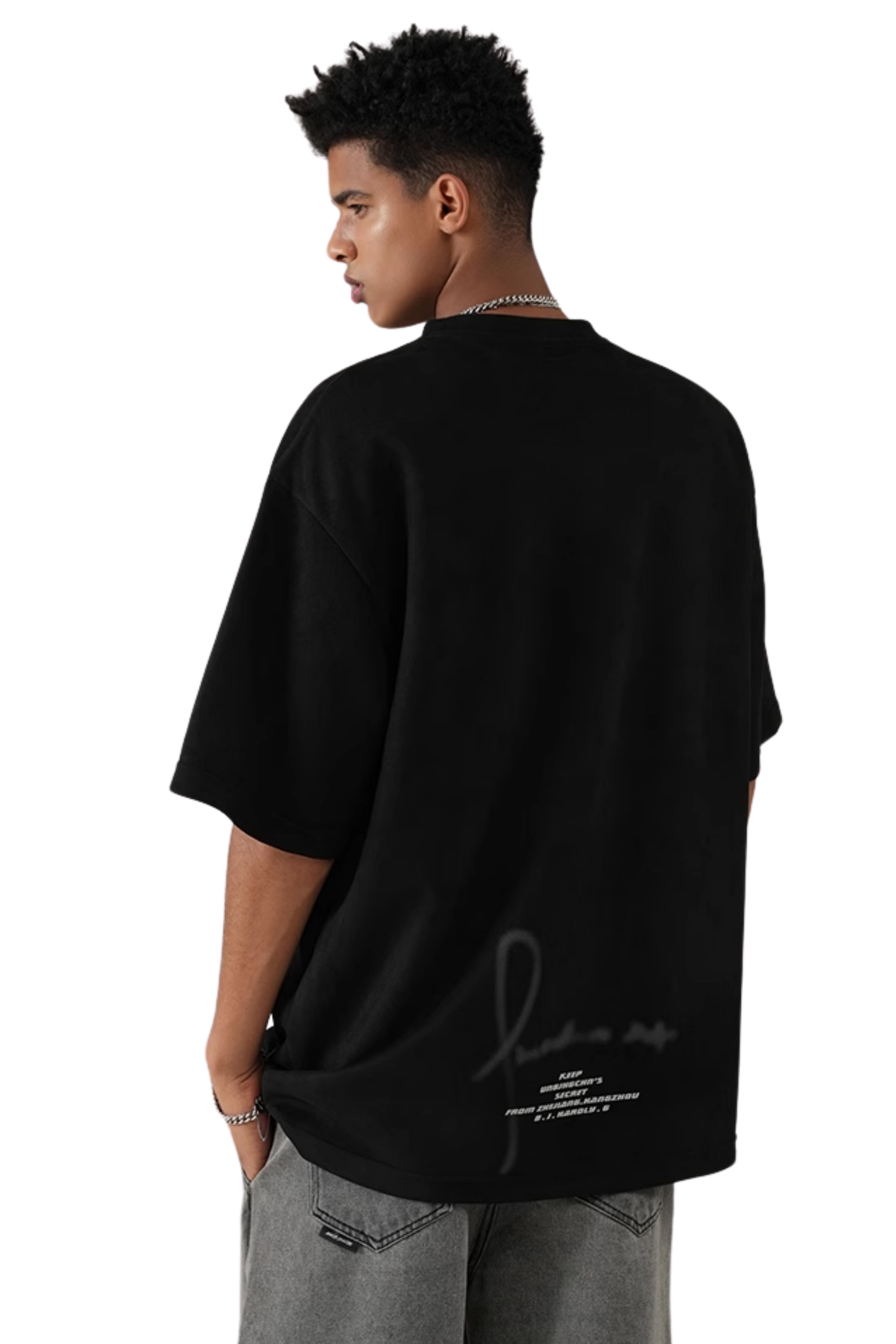 BJHG 3M Reflective Double Print Suede Tee