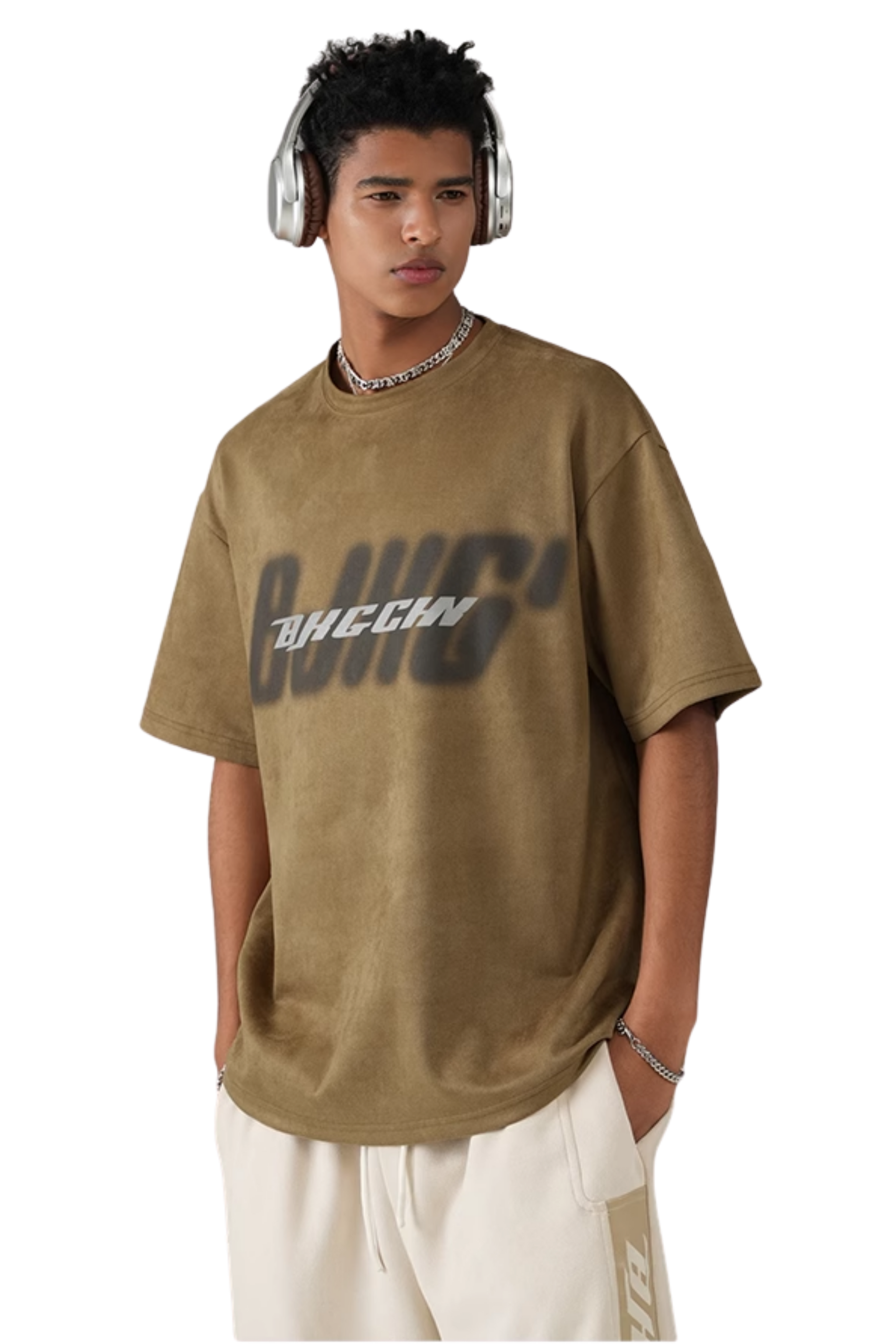 BJHG 3M Reflective Double Print Suede Tee