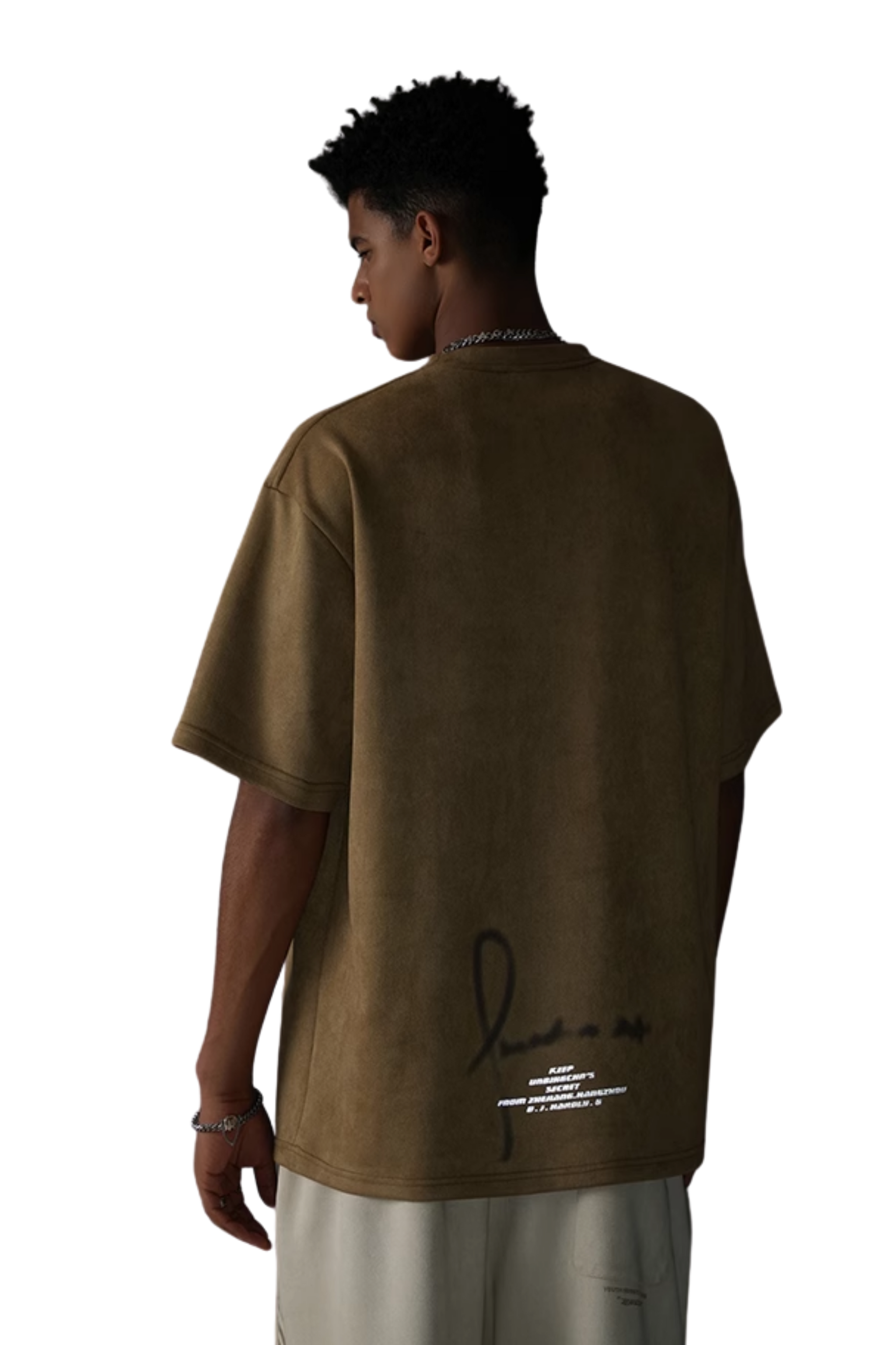 BJHG 3M Reflective Double Print Suede Tee