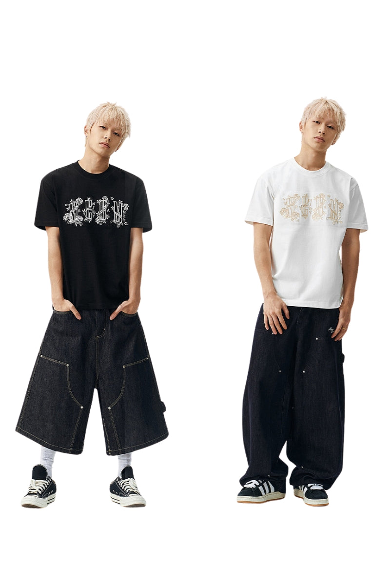 MEDM Royal Pattern Logo Embroidered Tee