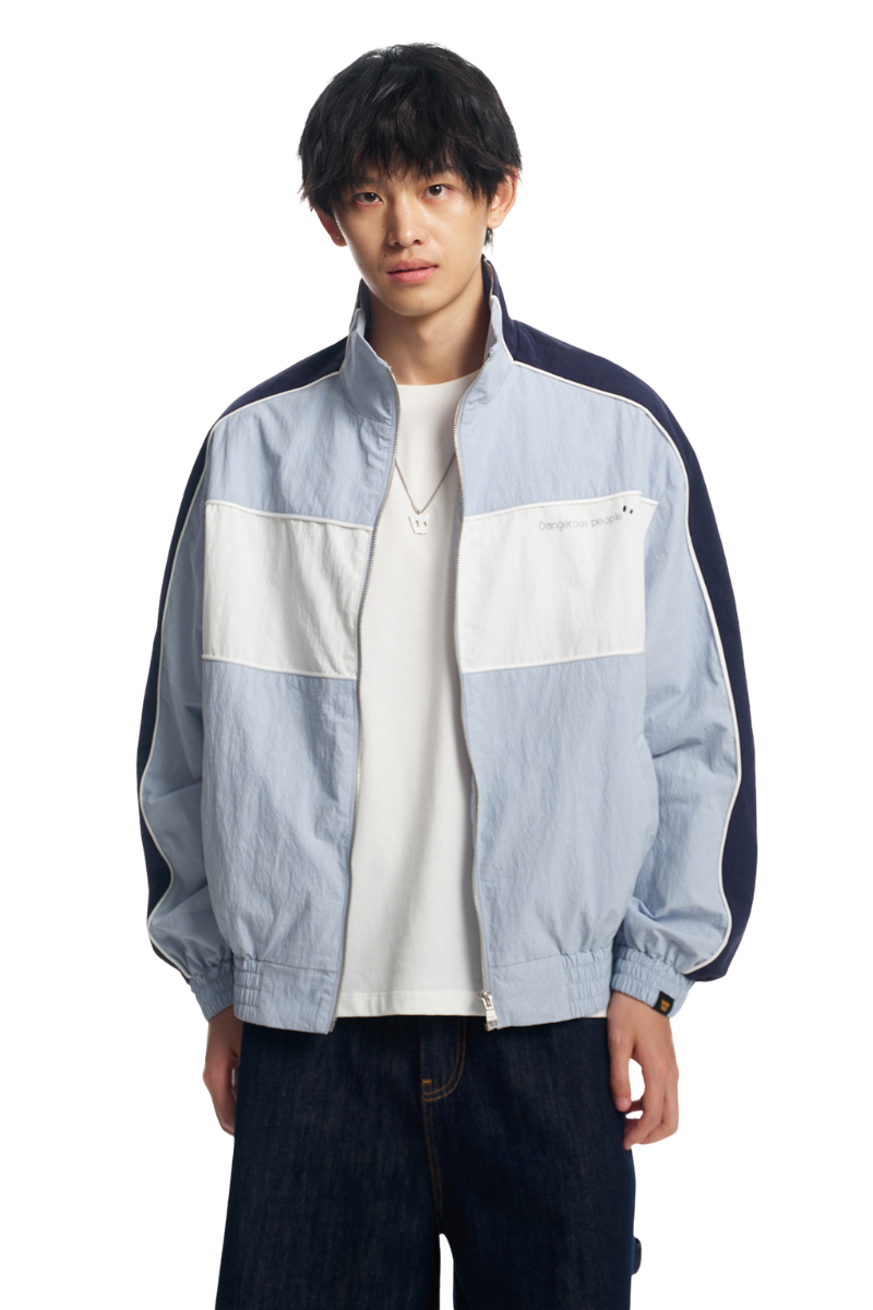 Dangerouspeople | Color Block Letter Zip Jacket