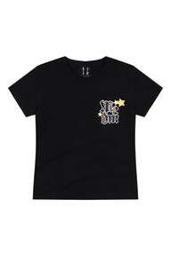 MEDM Camo Dot Leather Star Patch Women Heavyweight T-Shirt