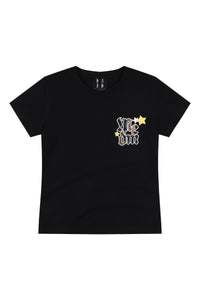 MEDM Camo Dot Leather Star Patch Women Heavyweight T-Shirt