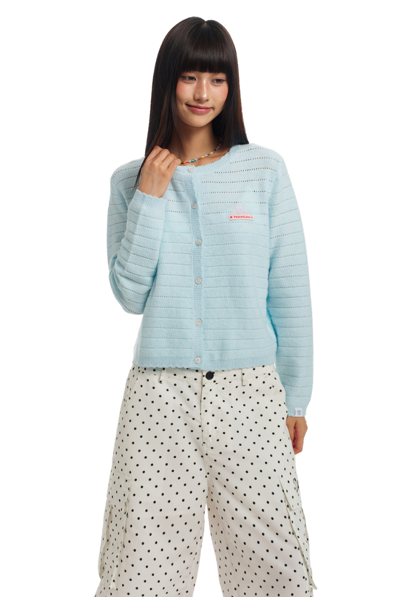 Dangerouspeople | Hollow Jacquard Knit Cardigan