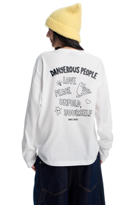Dangerouspeople | Color Changing Print Letter Long Sleeve Tee