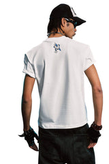 MEDM x EVA NEVER END Chibi Music Note Print Basic Crew Neck Tee