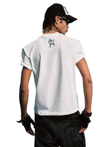 MEDM x EVA NEVER END Chibi Music Note Print Basic Crew Neck Tee