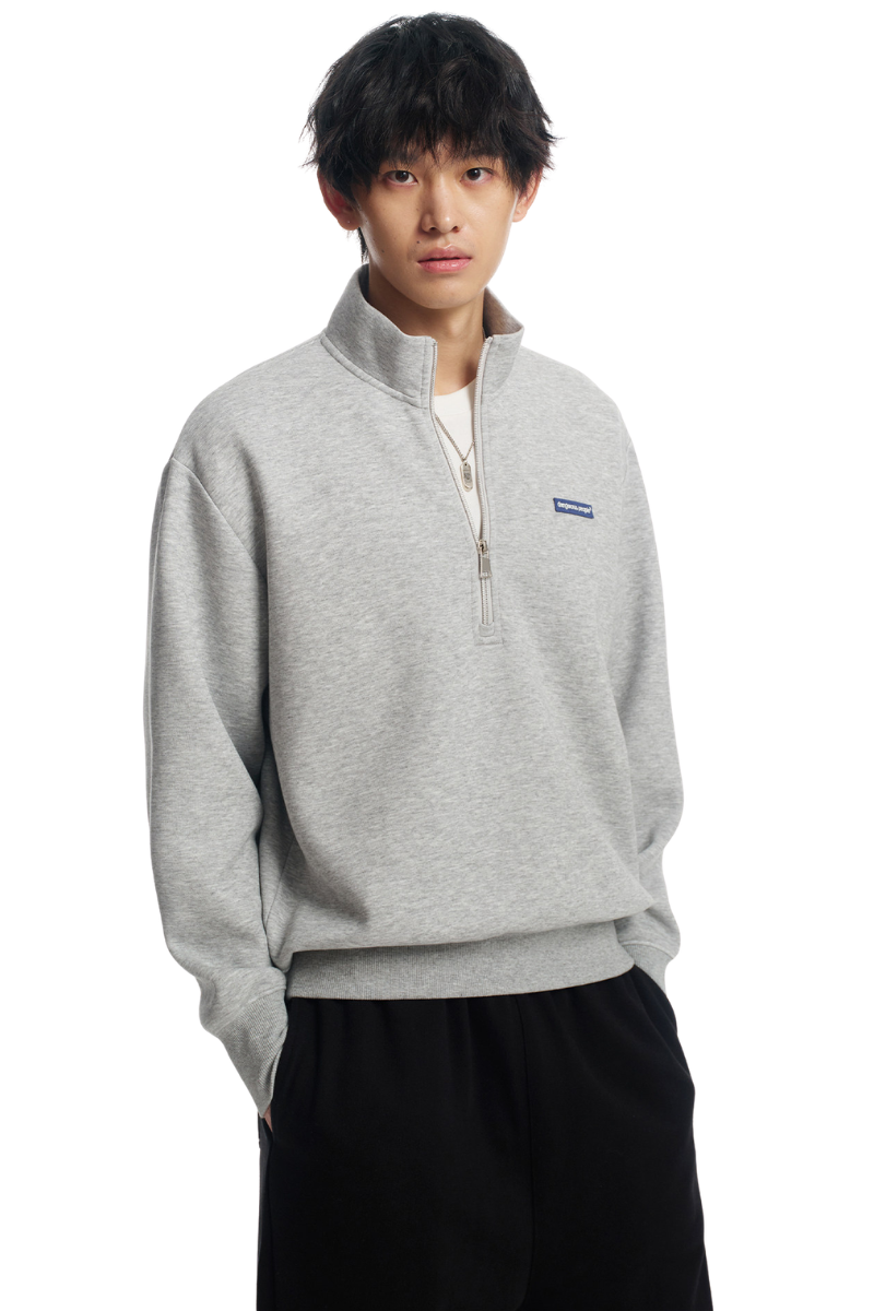 Dangerouspeople | Half Zip Air Layer Stand Collar Sweatshirt