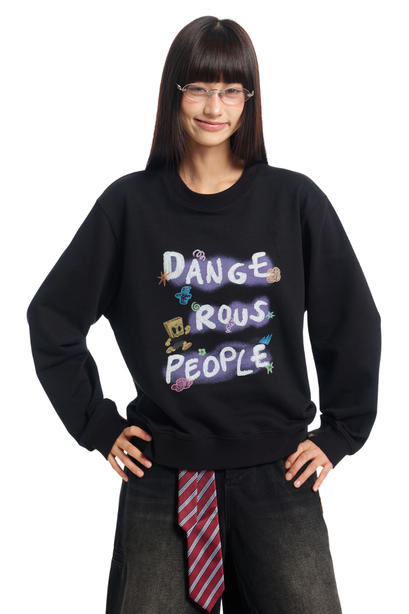 Dangerouspeople | Graffiti Letter Crewneck Sweatshirt