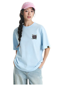 DangerousPeople DSP Mini‑D Vinyl Record Crew Neck Cotton Loose Casual T‑Shirt