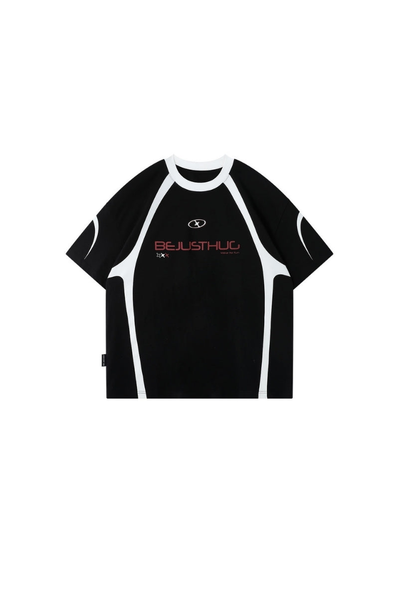 BJHG | UPF50+ Quick‑Dry Spliced Short Sleeve Tee, American Sport Top for Men Women