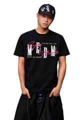 MEDM 3D Logo Embroidery Contrast Color Cooling Crew Neck Tee