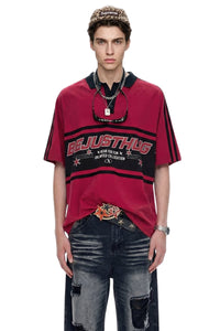 BJHG｜Retro Color‑Block Stripe Polo Shirt, Unisex