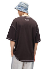 BJHG Waffle Knit Short‑Sleeve T‑Shirt American Loose Unisex Summer Tee