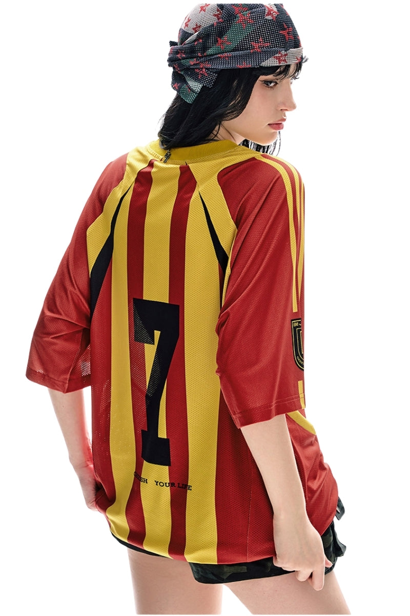 BJHG City Traverse Series Jersey Stripe T‑Shirt Men Summer Breathable Sports Top