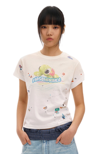 Masonprince Sticker Rhinestone Short-Sleeve T-Shirt