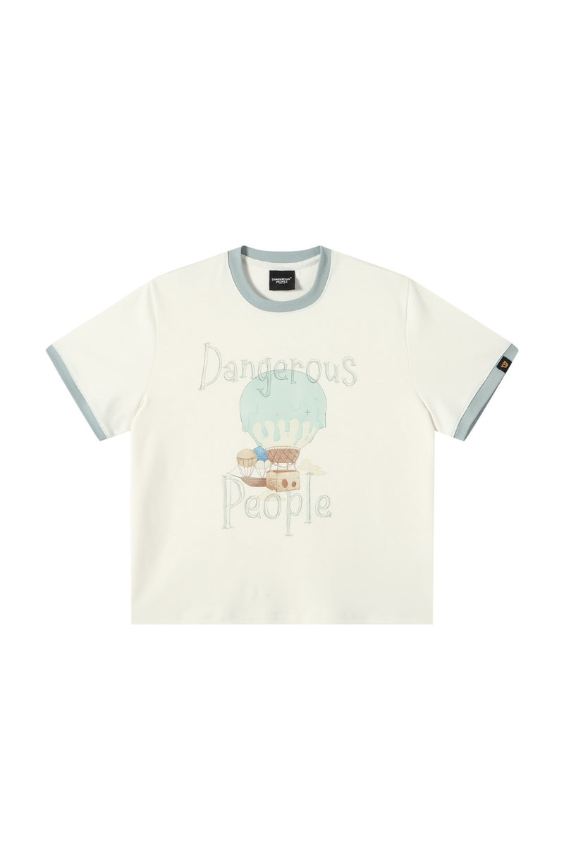 DangerousPeople DSP Color‑Block Ice‑Cream Hot‑Air‑Balloon Cool‑Touch Tee