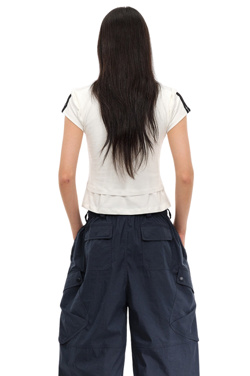 MASONPRINCE Double Layer Sheer Logo Tee