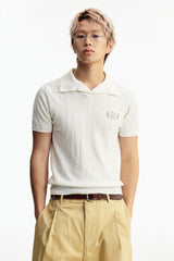 MEDM Quiet Luxury Knit Relaxed Unisex Short Sleeve Polo Shirt
