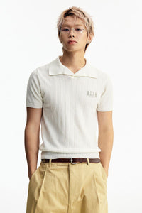MEDM Quiet Luxury Knit Relaxed Unisex Short Sleeve Polo Shirt