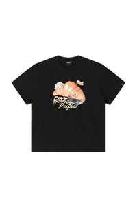 Dangerouspeople DSP Croissant Cat Dog Print Oversized Unisex T‑Shirt