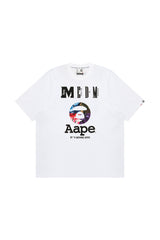 MEDM × AAPE Collab Contrast Print Knit Couple Crew Tee