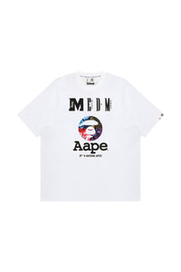 MEDM × AAPE Collab Contrast Print Knit Couple Crew Tee