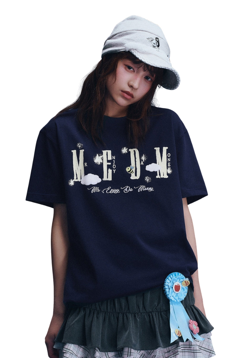 MEDM x Iria's Mailbox Sky Crack Glitter Logo Tee