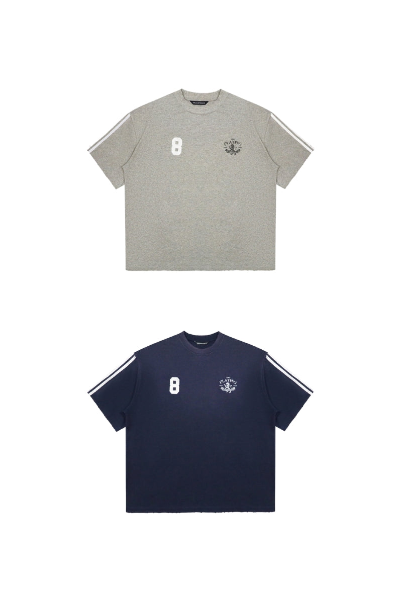 MASONPRINCE | TIME PLAYING Stripe Badge Print T-Shirt