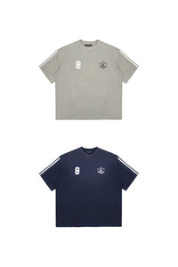 MASONPRINCE | TIME PLAYING Stripe Badge Print T-Shirt