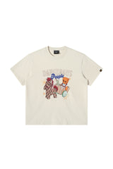 DangerousPeople｜Fairy‑Tale Plush Carriage Print Cotton T‑Shirt
