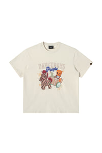 DangerousPeople｜Fairy‑Tale Plush Carriage Print Cotton T‑Shirt