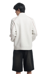 Dangerouspeople | Contrast Collar Zip Stand Collar Jacket