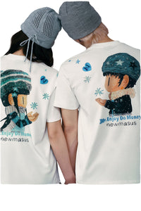 MEDM x NEWMASUS Snowflake Letter Couple Tee