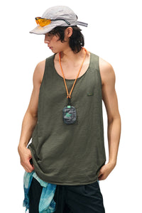 BJHG Men Cotton Sleeveless Tank Top Summer Loose Outdoor Fitness Vest