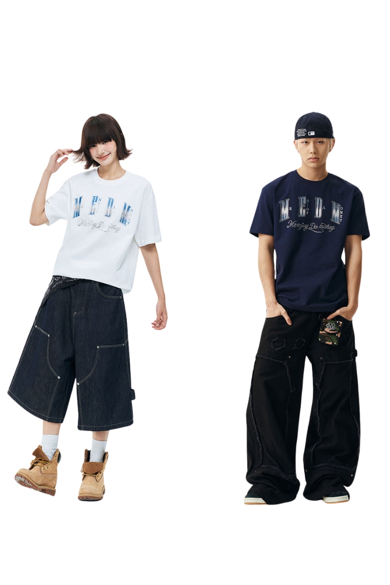 MEDM Glitter Rhinestone Logo Couple Tee
