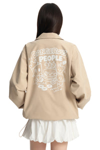 Dangerouspeople｜Cartoon Print Coach Jacket Casual Outerwear
