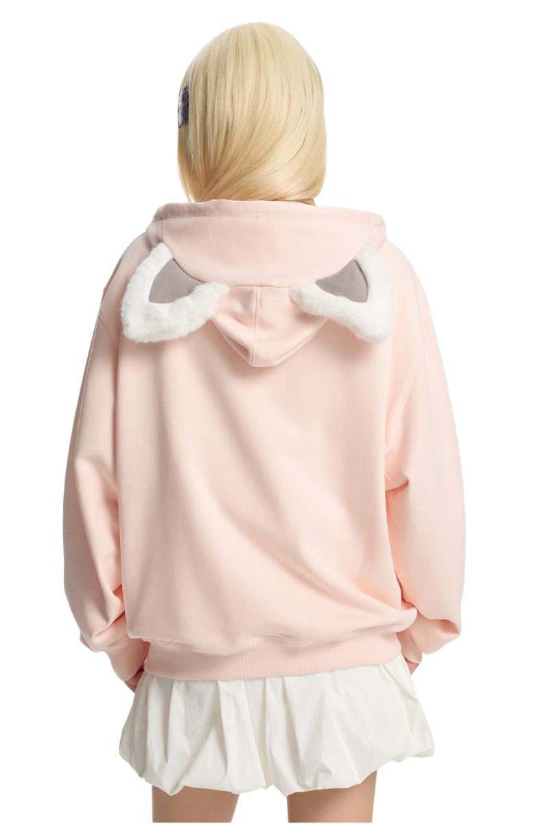 Dangerouspeople｜Double Zip Furry Ear Hoodie Streetwear