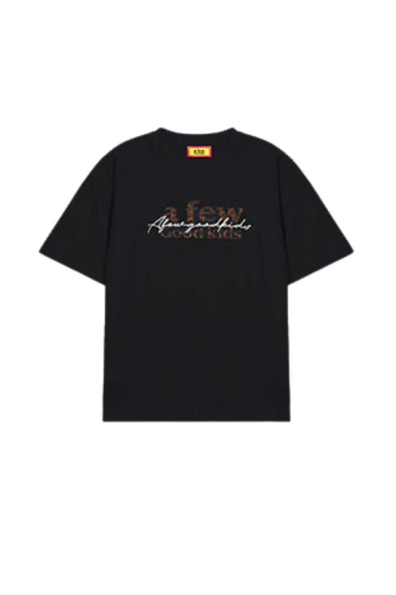 AFGK | Leopard Lace Patch Embroidered Tee, Unisex Summer Cotton T-Shirt