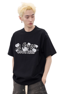 AFGK Lace Embroidery Pearl Stone Tee