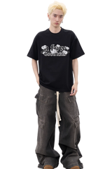 AFGK Lace Embroidery Pearl Stone Tee